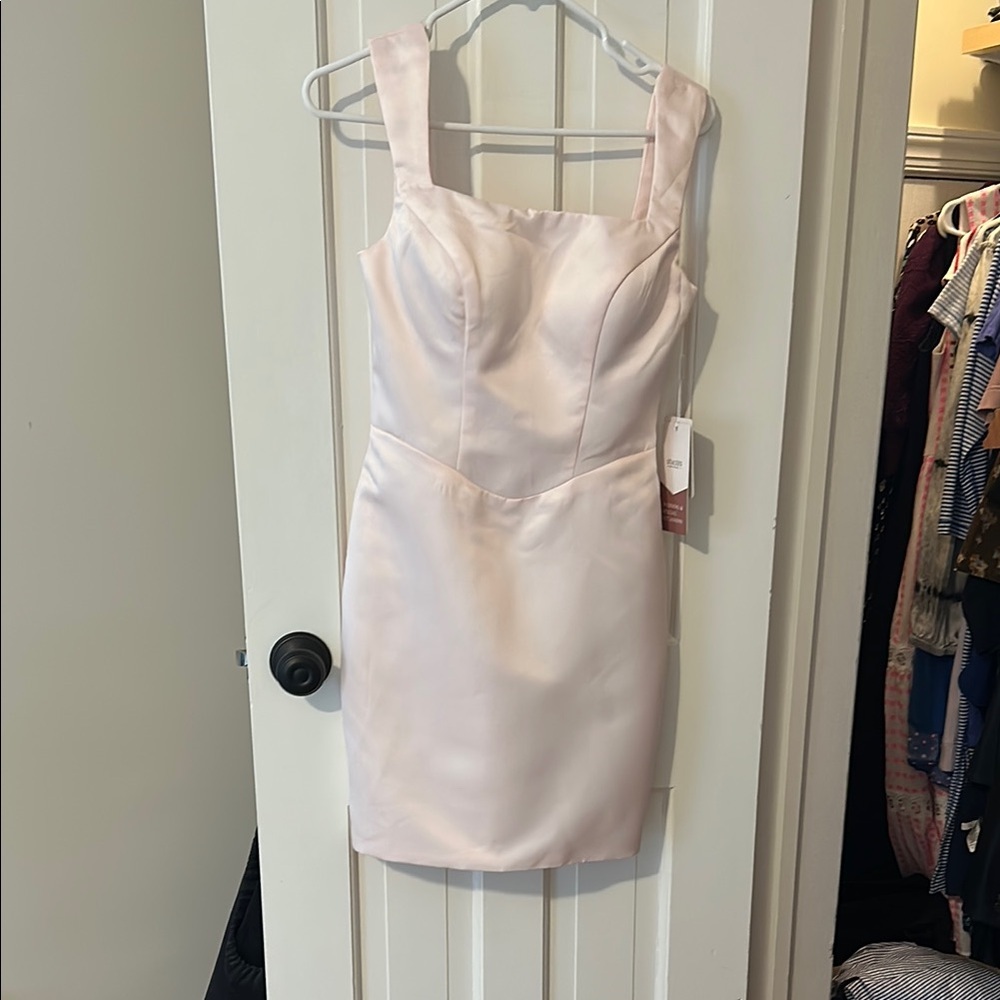 NWT Pink Sleeveless Square Neck Cocktail Dress